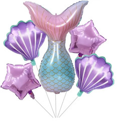 Mermaid Theme Birthday Party Decoration Plates Balloons Napkins cups tableware