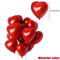 20 pieces Red Heart-Shaped Latex Balloons – 25.4 cm – for all occasions