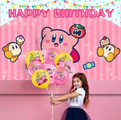 Kirby Party Supplies Birthday Decoration Set Plates Balloons Banner 5x3ft