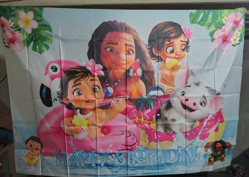 New MOANA Happy Birthday Banner (3×5 Ft)
