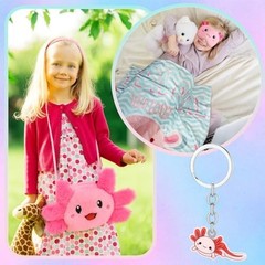 Axolotl Gift Set for Easter, Valentine’s & Birthdays – Flannel Blanket, LCD Tabl