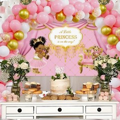 266pcs Royal Princess Baby Shower Decorations, Black Princess Baby Shower Suppli
