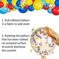Carnival Balloon Arch Kit with 123pcs Red Blue Yellow Rainbow Latex Confetti …