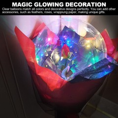 10 PCS LED Light Up BoBo Balloons Clear Helium Balloon Party Birthday Decoration