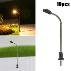 10pcs Z Scale Model Train Lamps Railroad Lamp Posts Led Street Building Light