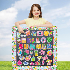 73 Pcs Hello Summer Cutouts for Bulletin Board Decorations – Hawaiian Tropical P