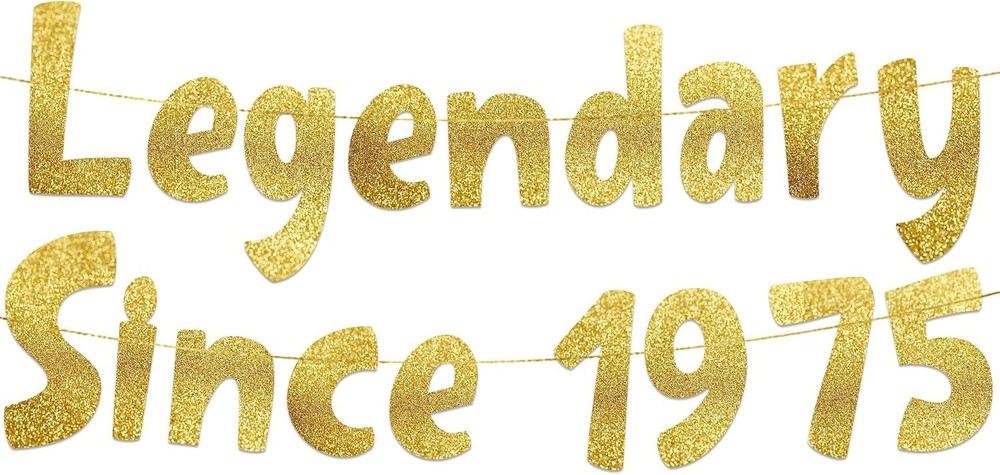 Since 1975 Gold Glitter Banner – 51st Birthday and Anniversary Decorations for