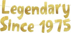Since 1975 Gold Glitter Banner – 51st Birthday and Anniversary Decorations for