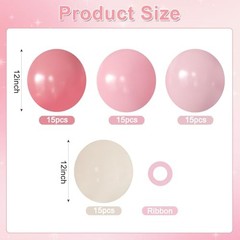 60Pcs Pink and White Balloon Arch Kit 12 Inch Dusty Pink Pastel for Party Decor