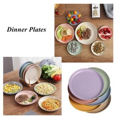 WANBY Lightweight Wheat Straw Plates Unbreakable large, Small 6 Pack 5.9′