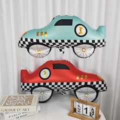 2PCS Blue Red Race Car Helium Foil Balloon For Boy Race Car Theme Birthday An…