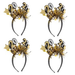 4Pcs Reusable 2027 New Year Headbands Party Tiara Headpieces with Star Design