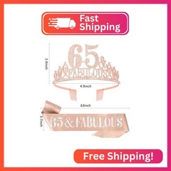 Hapdoo 65th Birthday Decorations for Women, Rose Gold 65th Birthday Decorations