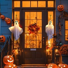 Halloween Glowing Ghost Light Outdoor Decor Garden Prop Party Home Hanging Decor