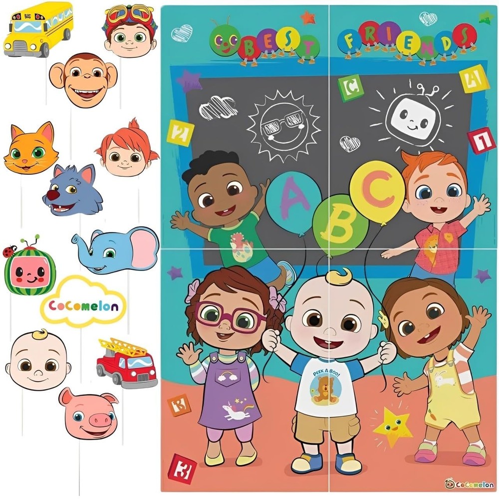 amscan Cocomelon Scene Setters® with Photo Props – 27.8″ x 40″ | Assorted Design