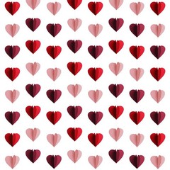 72 Pcs Red Heart Banner Garland Valentine’s Day Decorations 3D Heart Garland Str