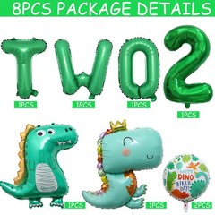 Dinosaur 2nd Decorations Dinosaur Balloons, Letter Balloon, Number 2 Balloon,…