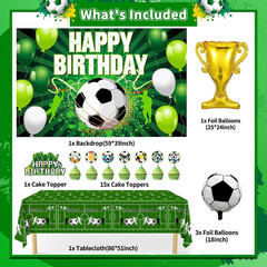 Soccer Party Decorations, 122Pcs World Soccer Birthday Party Decorations Supplie