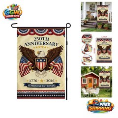 250th Anniversary Flag – Patriotic 4th of July Garden Banner for Outdoor Display