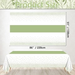 4Pcs Sage Tablecloths – 86.6″x51.2″ Rectangular Dot Table Covers for Home Green
