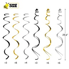 45PCS Honey Bumble Bee Hanging Swirl Decoration Ceiling Streamers for Themed …