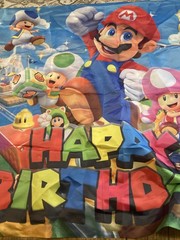 Super Mario Backdrop Birthday Banner 40×59