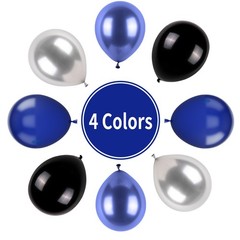 Blue and Black Balloons, Navy Blue and Silver Balloons Metallic Silver Dark B…