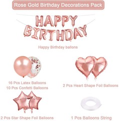 Rose Gold 75th Happy Birthday Photo Background Balloon Party Decoration Supplies