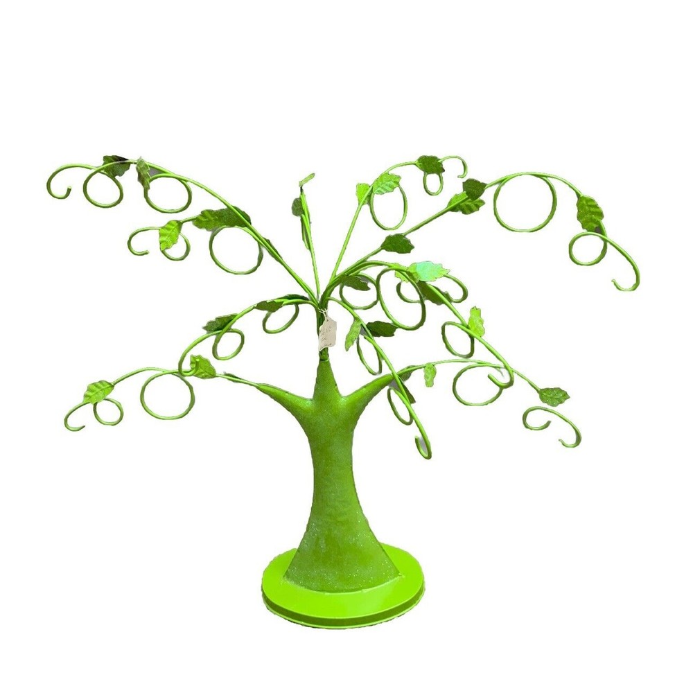 Lime Green Metal Tree Branches Display Money Gift Cards Ornaments Scrooge