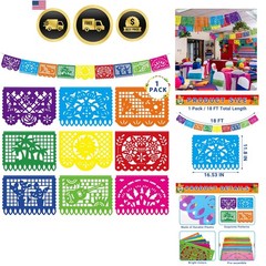 18 FT Cinco De Mayo Party Decorations, 1 Pack Fiesta Banner with 9 Plastic Pa…