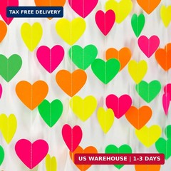 UV Neon Party Decorations Valentines-Day Heart-Garland – 52ft Glow in The Dark 8