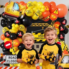 102pcs Construction Birthday Party Decorations Balloon Garland Arch Kit