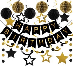 meowtastic Birthday Decorations Happy Birthday Banner with Honeycomb Balls | …