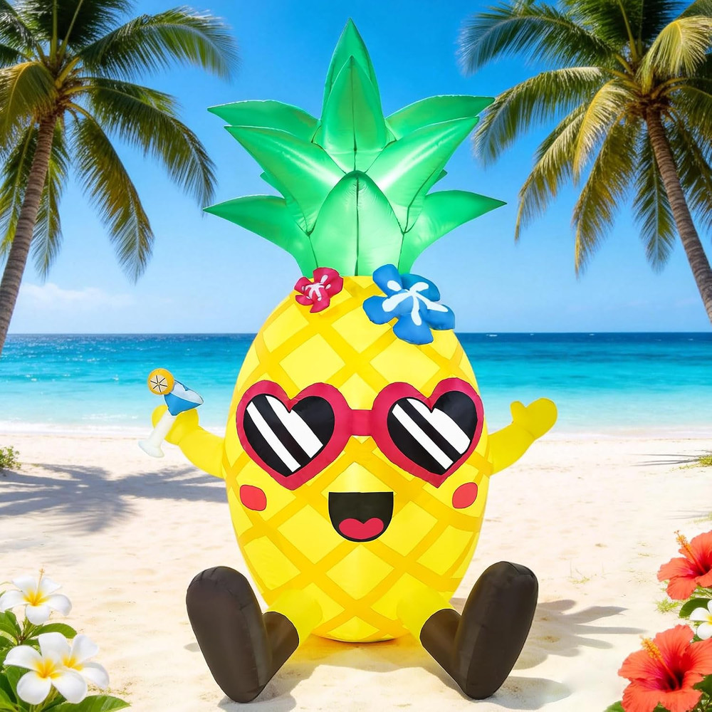 6FT Summer Inflatables Pineapple Giant Tropical Beach Hawaiian Outdoor Blow up D