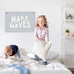 Coastal Beach Room Decor – Linen Banner Wall Hanging Canvas Banner Flag Decor…
