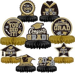 9PCS Graduation Party Decorations Class of 2026 Congrats Grad Table Centerpiece