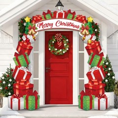 3Pcs Christmas Gift Box Door Banners Merry Christmas Door Cover Porch Signs X…