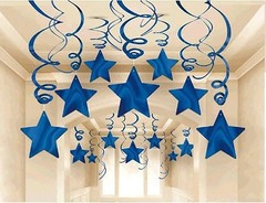 Party Swirl Decorations Hanging Swirl for Ceiling Decorations Blue with Star …
