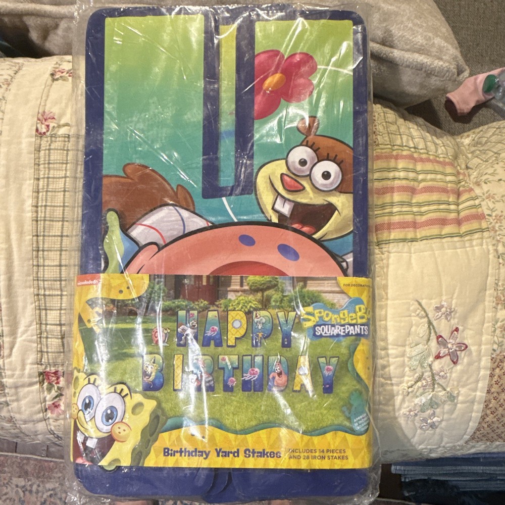 Nickelodeon SpongeBob SquarePants Birthday Yard Stakes 14pc Plastic/Metal W34301