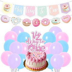 Donut 6 Months Decorations – 21PCS Sweet Donut Half Way Decorations Banners B…