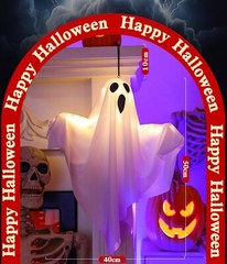 Halloween Glowing Ghost Light Outdoor Decor Garden Prop Party Home Hanging Decor