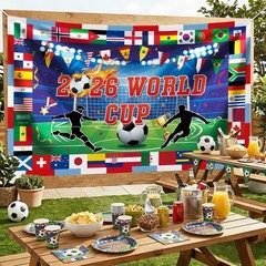 Versatile World Cup Backdrop: 71″ x 43″ Flag Design for Any Soccer Gathering