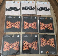 9pc Large Size Foil Balloons Party Supplies MUSTACHE & BOW