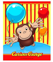 Curious George Birthday Party Decorations Banner Swirls Plates Cups Hats Bags