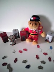 Kings Royal Coronation Bundle: 15cm Beefeater Plush Bear, British Tea Tin & Flag