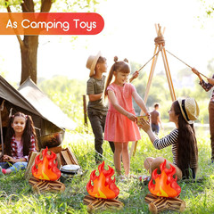 4 Pieces of 12 Inch Inflatable Campfire Props Fake Camping Party Campfire Party