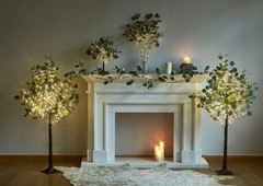 Lighted Eucalyptus Garland Battery Operated with Timer 6FT 96 LED Artificial