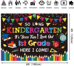 2026 Kindergarten Graduation Banner Backdrop 6x4FT So Long Kindergarten It’s Bee
