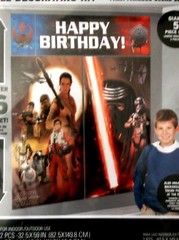 STAR WARS WALL BANNER DECORATING KIT (5pc) ~ Birthday Party Supplies