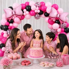 Pink and Black Balloons with 2Pcs Pink Bow Balloons, 50 Pcs 12 Inch Hot Pink …